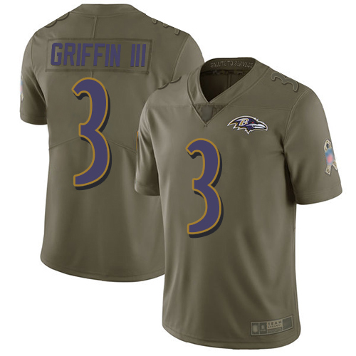 Baltimore Ravens Limited Olive Men Robert Griffin III Jersey NFL Football #3 2017 Salute to Service